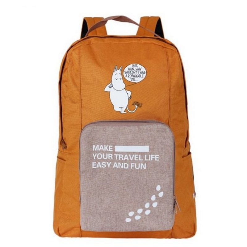 Moomin glutinous rice authorized - folding storage bag (orange), AE03 - กระเป๋าเป้สะพายหลัง - เส้นใยสังเคราะห์ สีส้ม