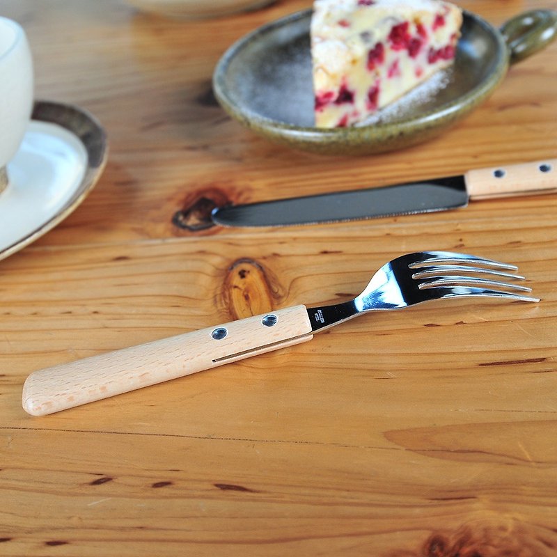 Japanese Takasang Metal Japanese Wooden Handle Stainless Steel Fork-3pcs - Cutlery & Flatware - Stainless Steel 