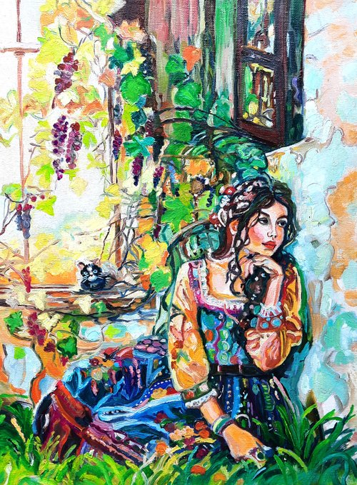 【472】 オリジナル 油彩画 絵画 女の子 F0 キャンバス 直筆原画 一点物 472】 オリジナル 油彩画 絵画 女の子 F0 キャンバス 直筆原画