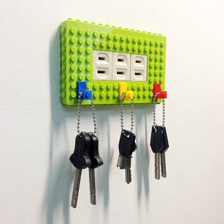 Qubefun building block storage power cover + building block hook (lucky green) cute gift compatible with LEGO LEGO