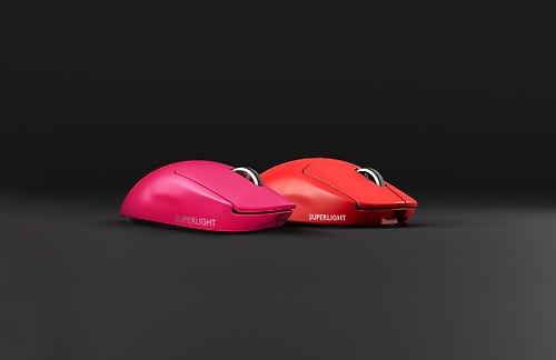 羅技 Logitech 官方旗艦館 羅技 Logitech G Pro X Superlight 無線輕量化電競滑鼠 (紅/桃)
