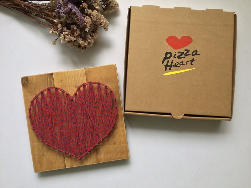 限量Pizza Heart 告白利器 創意禮物  愛心飾品 情人節 生日 禮物 - 牆貼/牆身裝飾 - 木頭 咖啡色