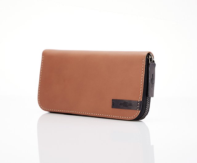 Savanna - Handmade Brown Zip Around Leather Wallet - 設計館 