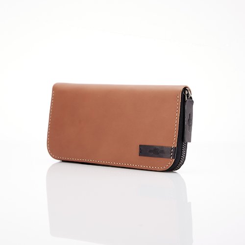 BWILDIsan Savanna - Handmade Brown Zip Around Leather Wallet