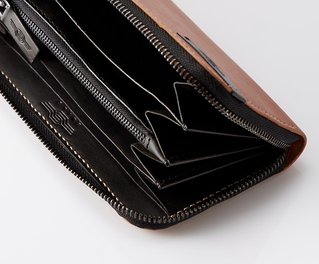 Savanna - Handmade Brown Zip Around Leather Wallet - 設計館 