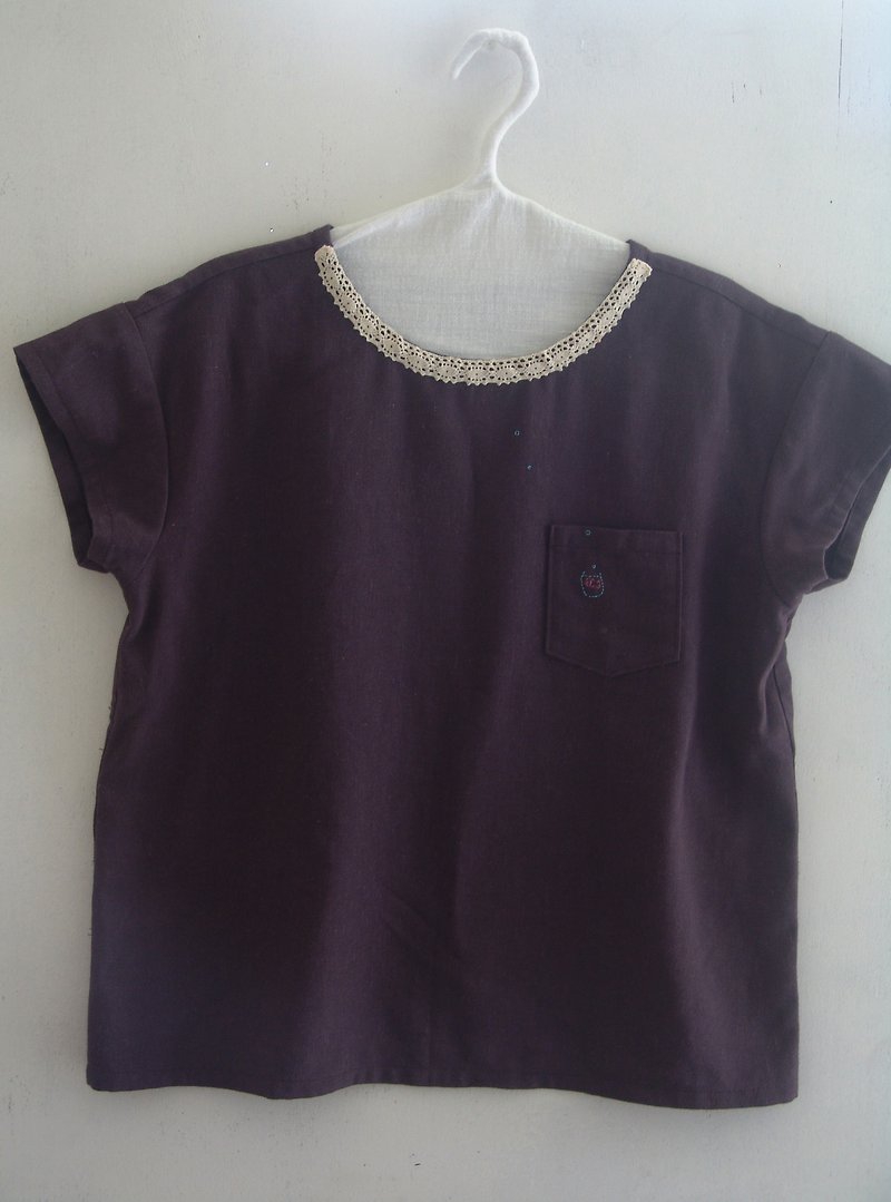 Cotton Linen shirt pocket - a dream fish - Women's Tops - Cotton & Hemp 