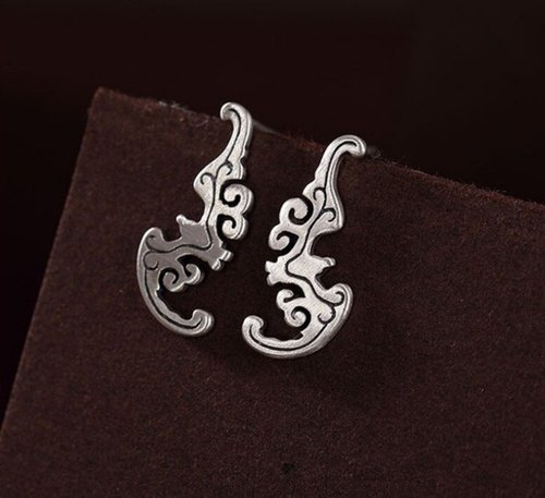 garyjewelry Ethnic Totem China Cultural Flying Bats Earrings Women Thai Silver Brincos