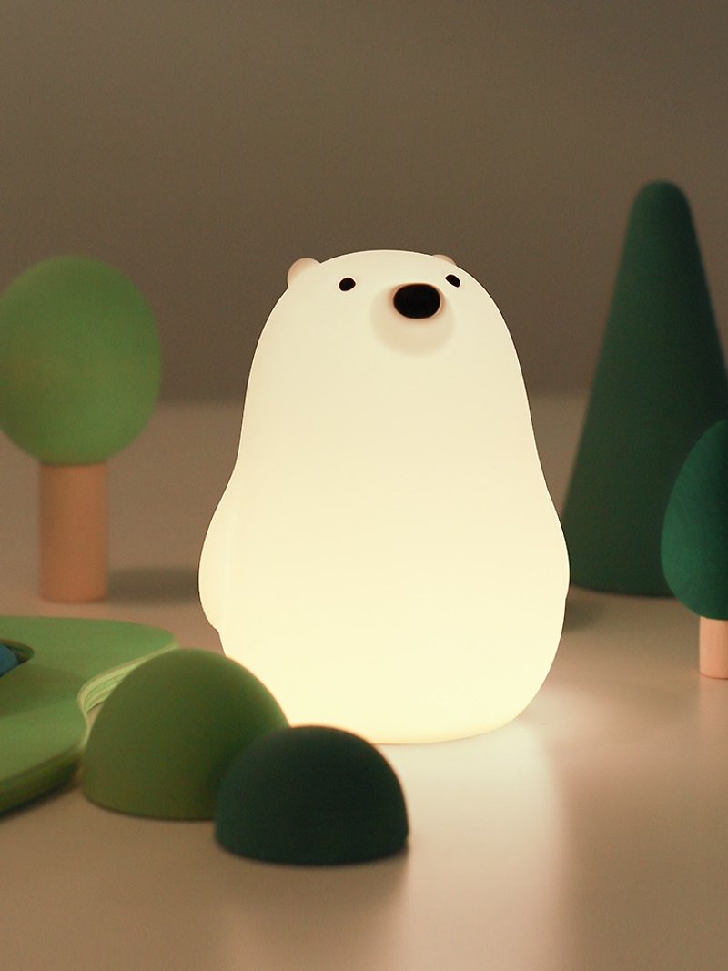 Little White Bear Accompanying Sleeping Lamp Eye Protection Small Night Lamp Rolling and Rolling - Lighting - Silicone White