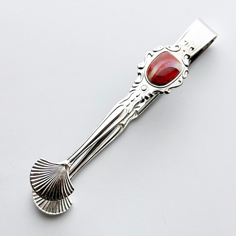 アンティークシュガートング【Ruby Red】 七宝焼のシュガートング 純銀胎有線七宝 - 刀叉/湯匙/餐具組 - 玻璃 紅色