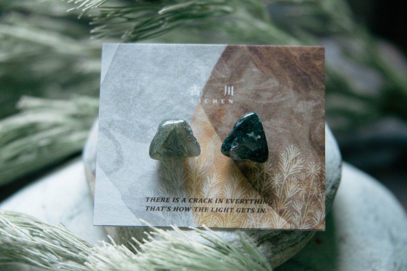 CRACK | 礦物系耳環 |  EARRINGS - 耳環/耳夾/耳骨夾 - 玉石 綠色