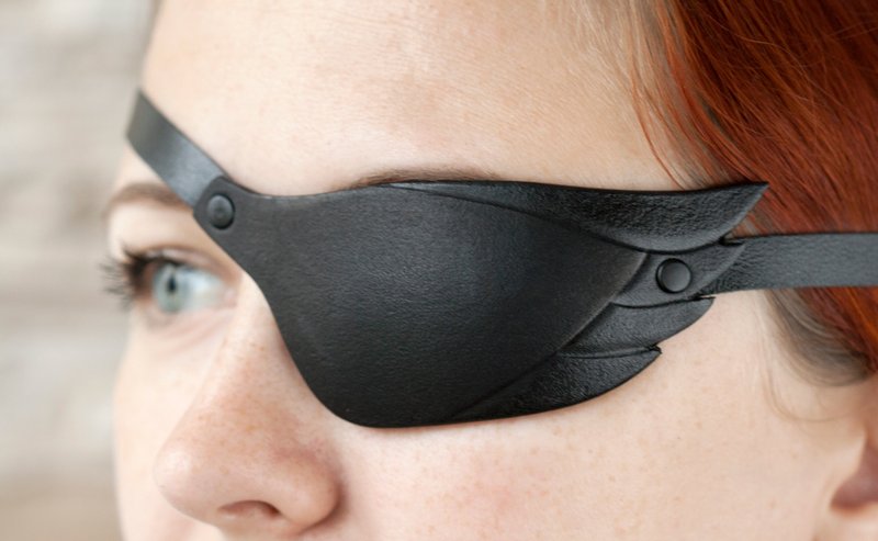 Leather Eye Patch | Wing Eye Patch | Black Eye Patch - 眼罩 - 真皮 