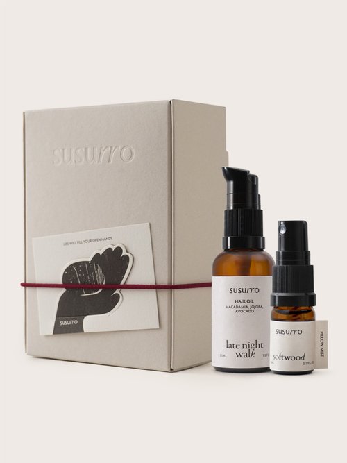 susurro 【快速出貨】護髮油+枕頭噴霧禮盒 睡眠噴霧 精油 無矽靈 舒壓