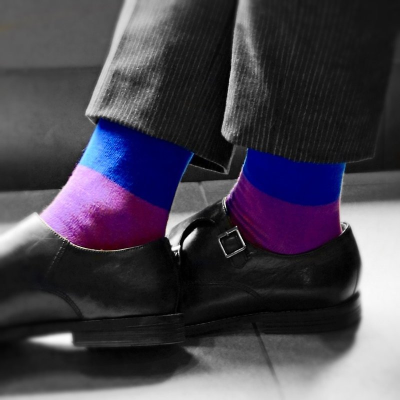 英倫風紳士襪 - Telephone Box 都會簡約風襪子 - 英國設計 - 紳士襪 - 棉．麻 紫色