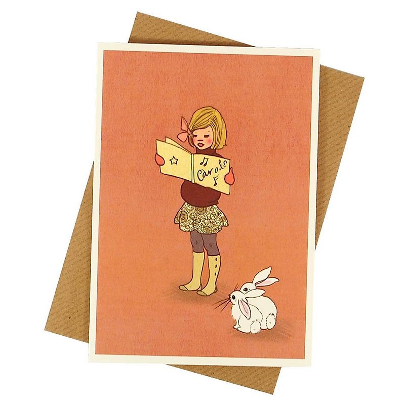 小女孩唱歌 耶誕卡片【1973卡片 聖誕節系列】 - 卡片/明信片 - 紙 