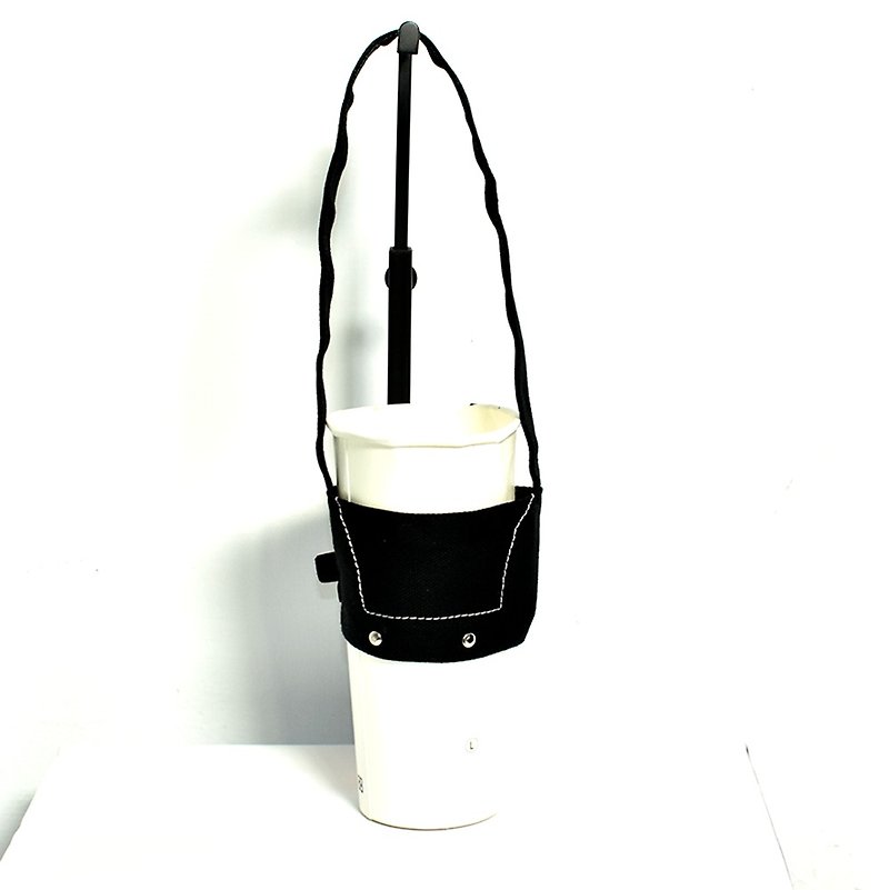 Adjustable drink bag wine bag cloth - Beverage Holders & Bags - Cotton & Hemp Black