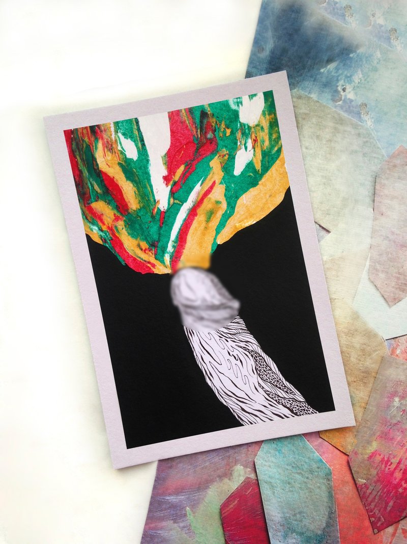 裸體畫。抽像畫。裸體抽像畫。裸體人體藝術。 - 海報/掛畫/掛布 - 紙 綠色