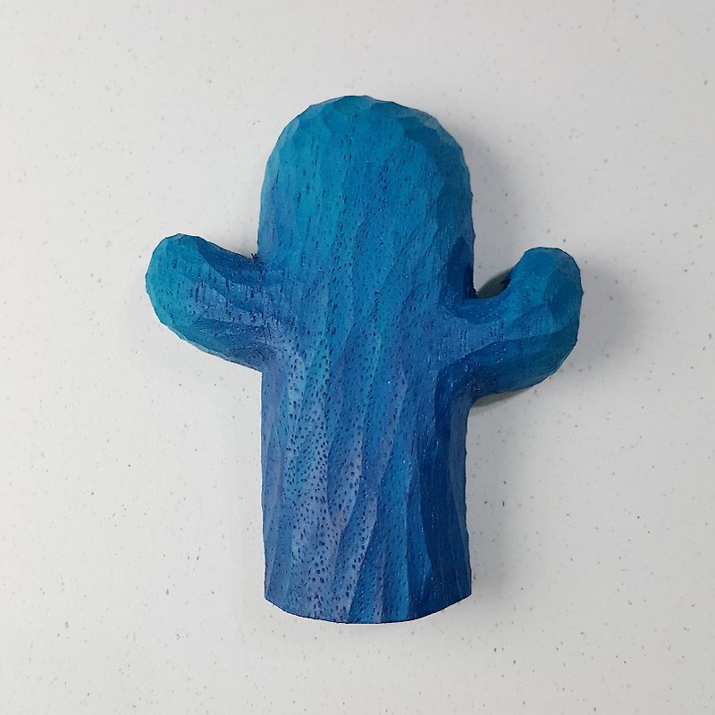 [Wood carving succulents] Modeling magnet A paragraph - Magnets - Wood Blue