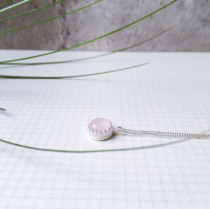 925 sterling silver love pink [pink necklace] - Necklaces - Gemstone Pink