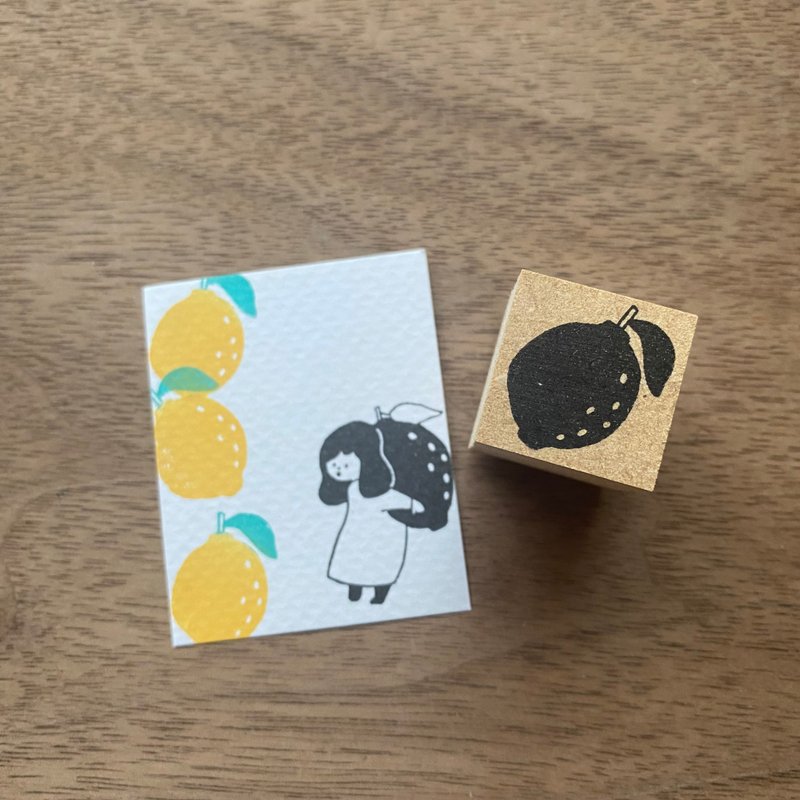 Lemon rubber stamp 2cm square - ตราปั๊ม/สแตมป์/หมึก - ยาง 