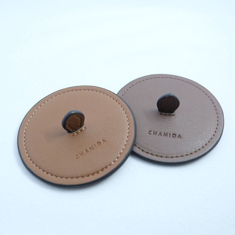 CHANIDA - 真皮燭蓋/ Split Leather Candle Lid - 香氛蠟燭/燭台 - 真皮 咖啡色