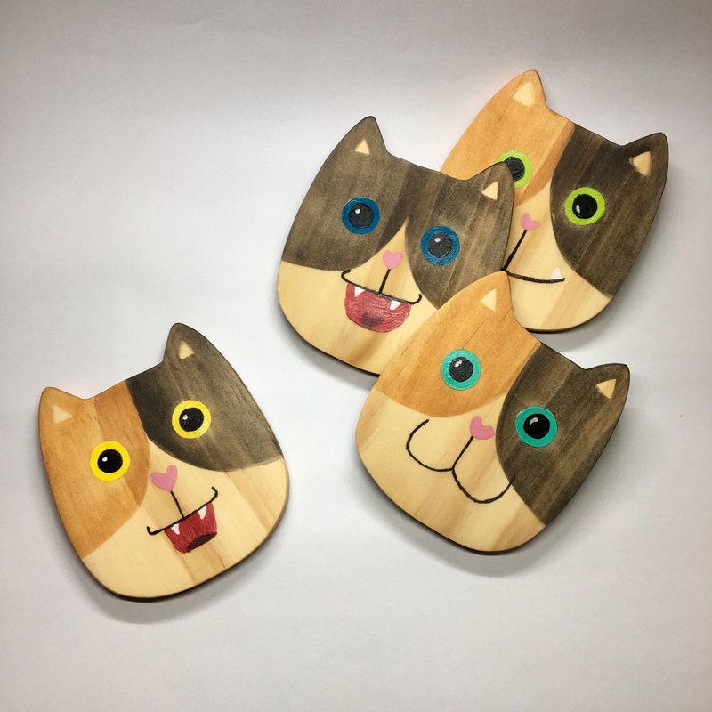 woowood-Meow star log coaster - Coasters - Wood Brown