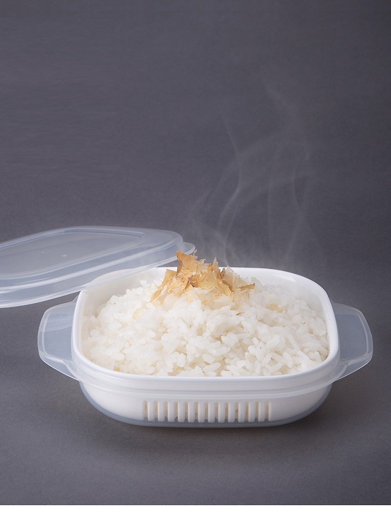 日本NAKAYA  日本製可微波加熱雙層白飯保鮮盒340ML-4入組 - 便當盒/飯盒 - 其他材質 白色