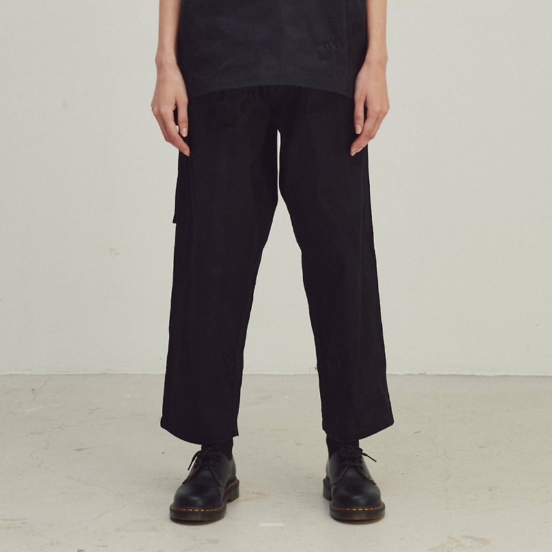 DYCTEAM-EVOLVE(D)-Black Logo jacquard slacks - Men's Pants - Cotton & Hemp Black