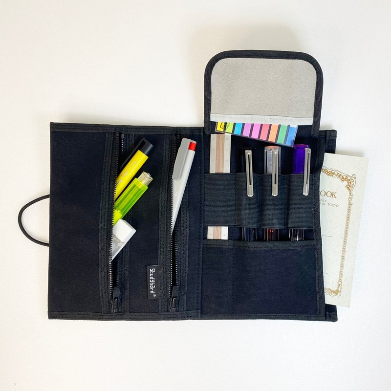 Pen Case for A6 Notebooks with YKK Excella Zipper - Pencil Cases - Cotton & Hemp Black