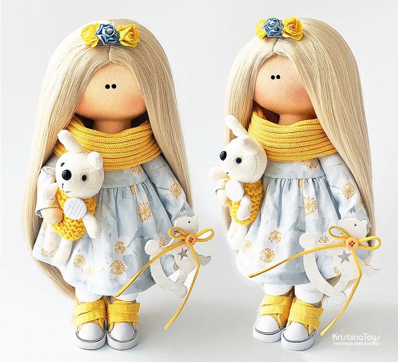 Interior doll Textile doll Spring decor Mothers Day gifts Tilda summer Easter - ตุ๊กตา - ผ้าฝ้าย/ผ้าลินิน หลากหลายสี