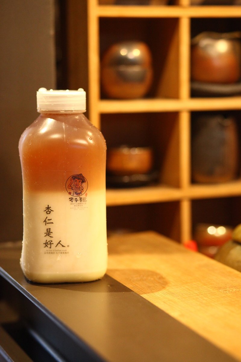 First Taste of Red Apricot/ Red Jade Mixed Almond Tea Xing Benshan 【Slightly Sugar/ 300ML / 1L 】 - Milk & Soy Milk - Fresh Ingredients Brown