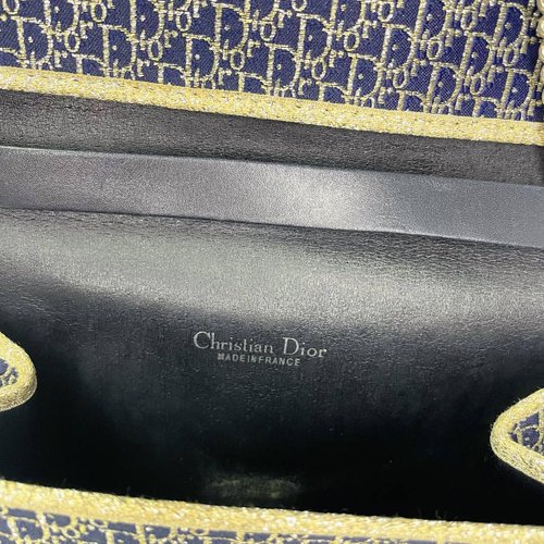 Dior ヴィンテージ トロッター ラメシルバー×ブルー2WAY