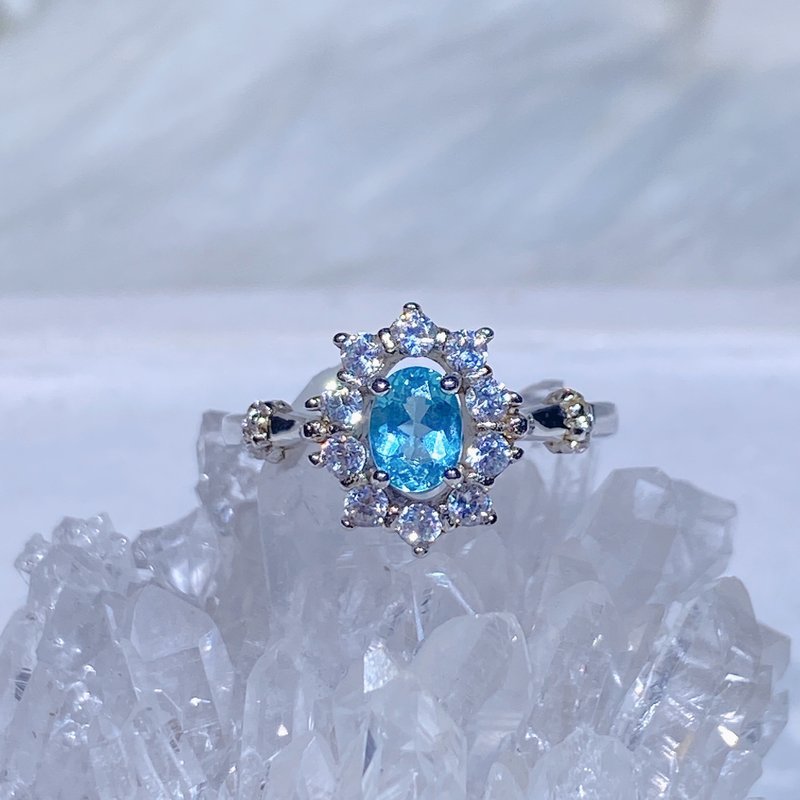 Blue apatite silver ring - General Rings - Gemstone Blue