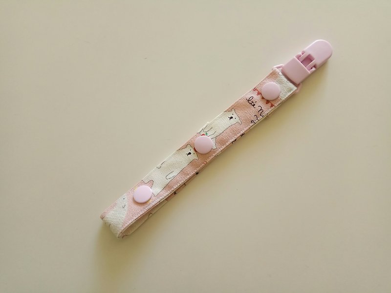 ピンクのホッキョクグマの出産のギフトおしゃぶりクリップユニバーサルクリップ - 出産祝い用贈物 - コットン・麻 ピンク