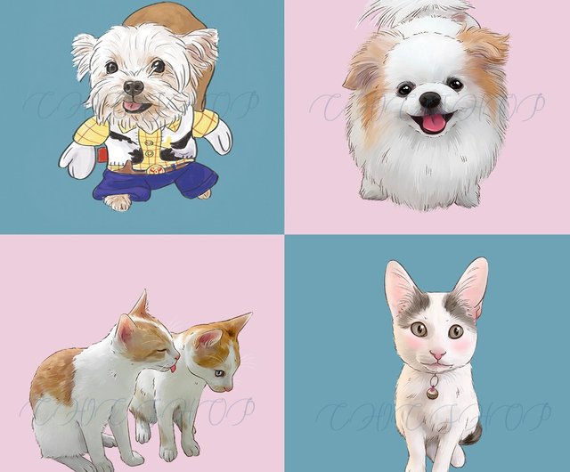 アラフェス様専用☆犬・猫・うさぎ・ペット似顔絵イラストグッズ