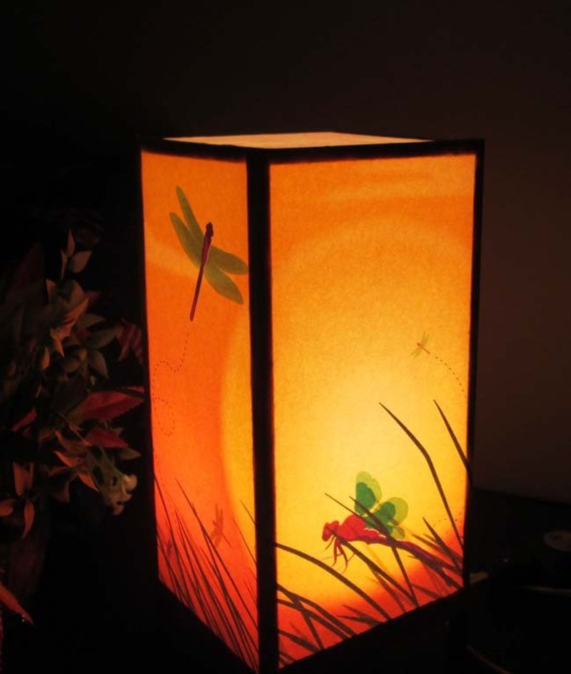 The melancholy of red dragonfly «Dream lighting» Peace and healing will be resurrected! ★ Decorative stand - Lighting - Paper Orange