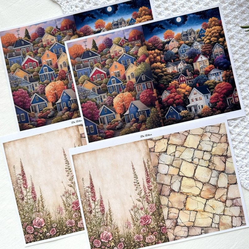 Z314 - the garden background of the Four Seasons - 貼紙 - 紙 