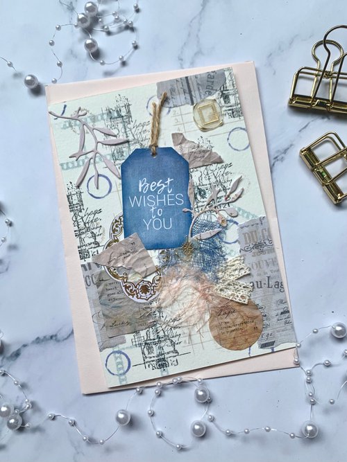 Pei's small world 拼貼卡片/祝福卡片/萬用卡片/手工卡片 best wishes to you