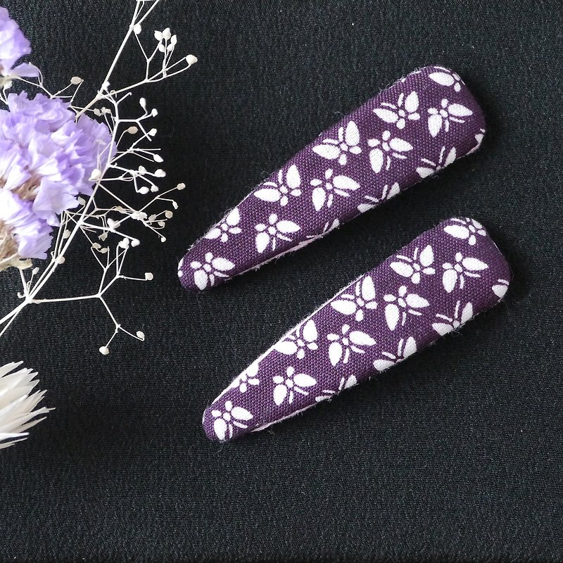 Happy hair ornament kimono hairpin butterfly - Hair Accessories - Cotton & Hemp Purple