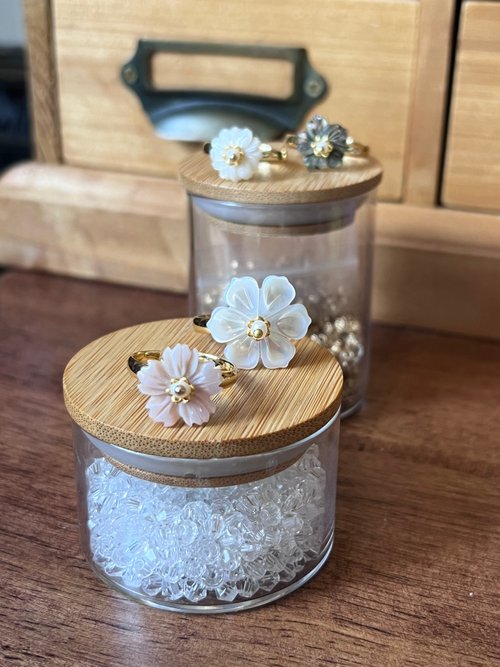 My grandma vintage 母親節 精選 貝殼小花 戒指 禮物 手作戒指