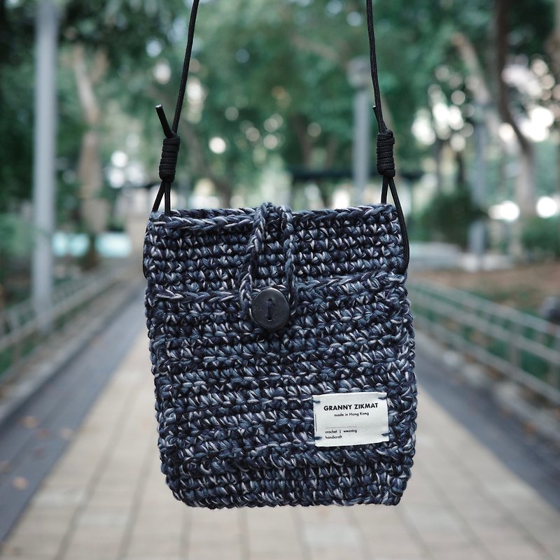 [Side Backpack] Mixed Line Flat Bag | Night Waves - Messenger Bags & Sling Bags - Cotton & Hemp Multicolor