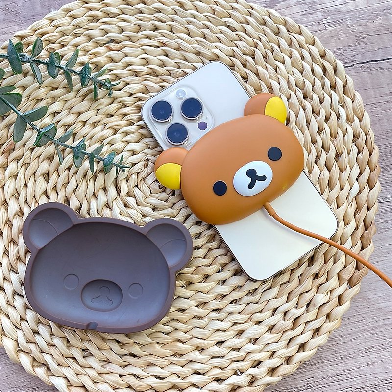 Lala Bear Magnetic Charging Disk 15W Wireless Charging Classic Big Head Style Comes with Base - Phone Charger Accessories - Plastic Brown