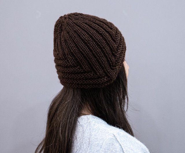 Handmade - knitted wool hat - ear protection hat - stick needle style -  Shop lets-knit Hats & Caps - Pinkoi