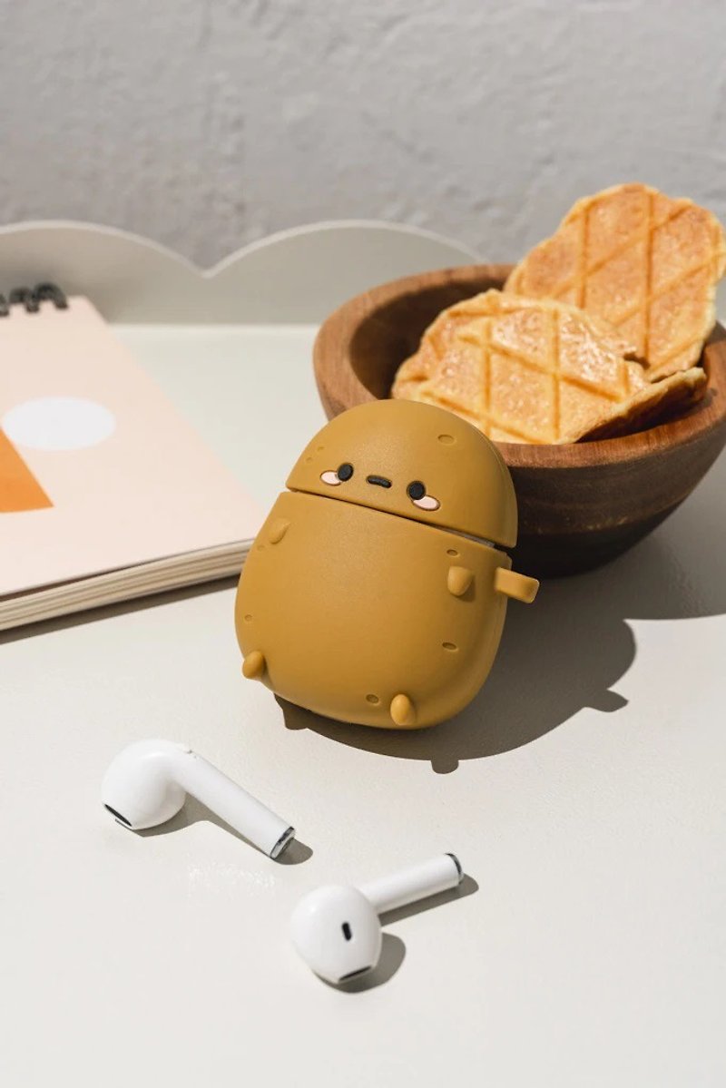 Tayto Potato Airpod Case - Phone Accessories - Silicone Khaki