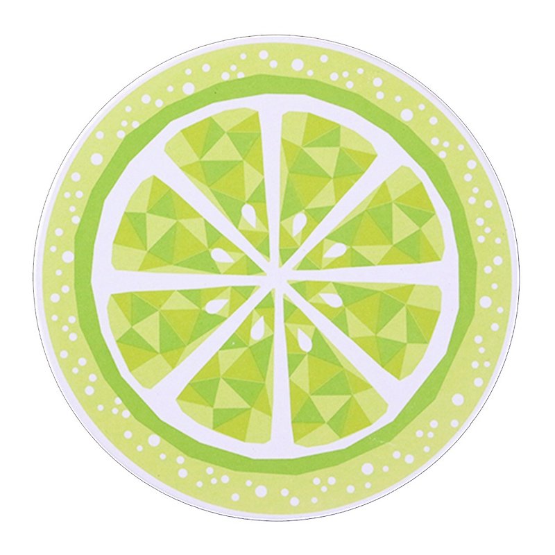 -新太源-台灣水果季－檸檬吸水杯墊 保持桌面乾爽整潔 - 杯墊 - 瓷 綠色