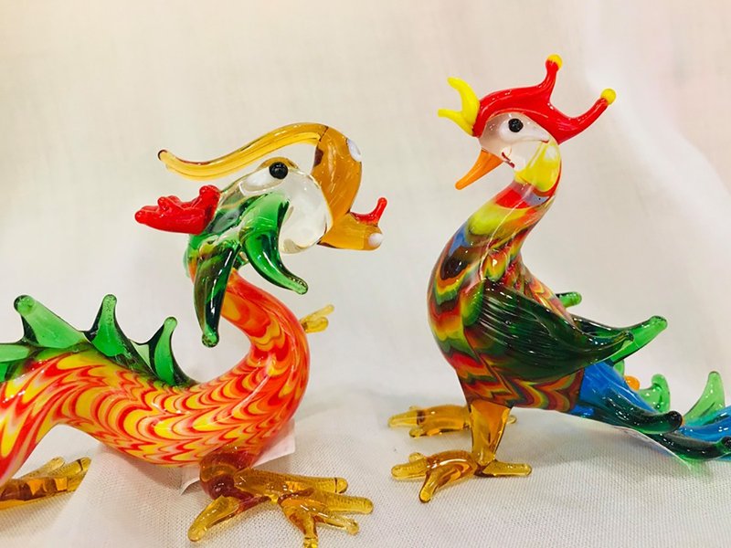 水晶玻璃 琉璃 龍鳳 夫妻 - 擺飾/家飾品 - 玻璃 