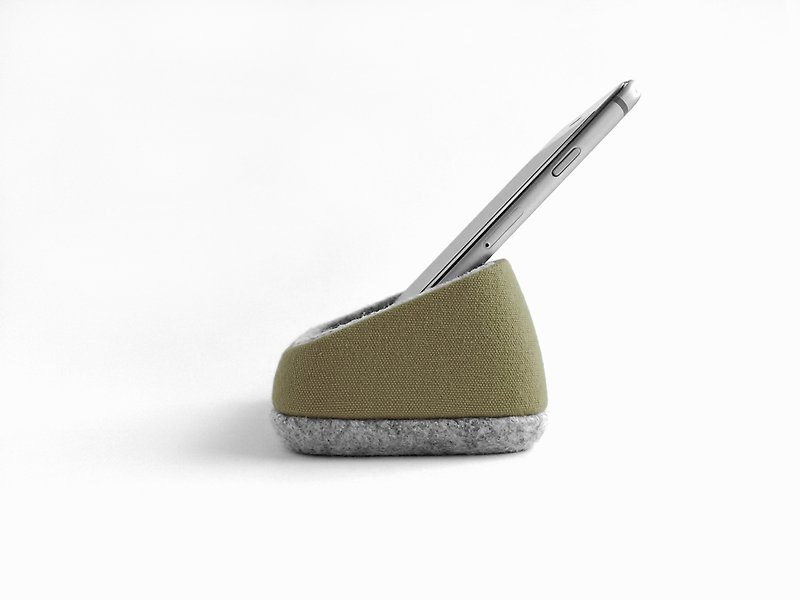 Unique multifunctional tray, Watch stand, Smartphone stand, Smart phone stand, Home sweet home tray, Smartwatch, Canvas felt made, apple, iphone, dock 【Khaki】 - Phone Stands & Dust Plugs - Cotton & Hemp Green