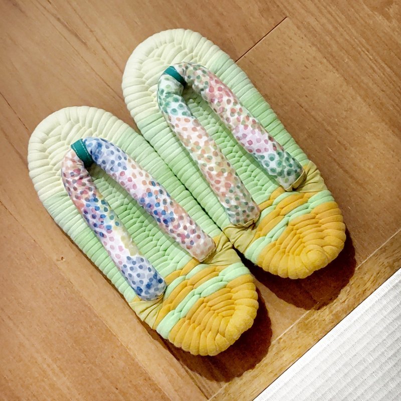 房間鞋清新綠色 - 室內拖鞋 - 棉．麻 多色