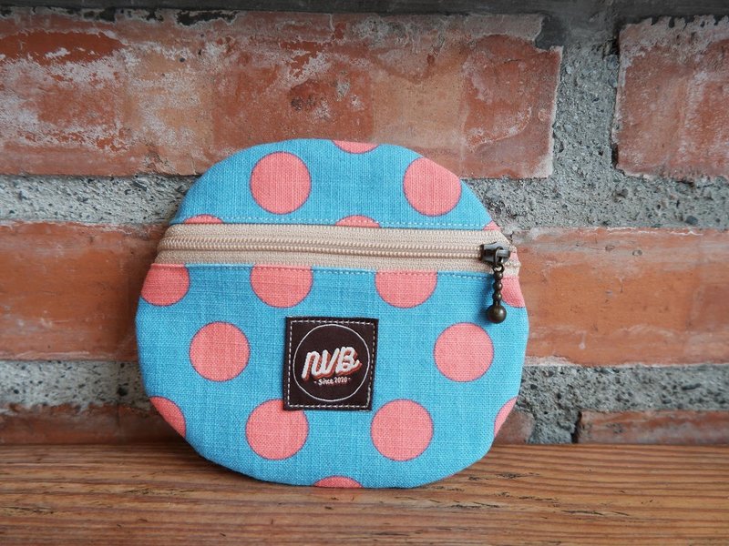 Rice ball coin purse - กระเป๋าใส่เหรียญ - ผ้าฝ้าย/ผ้าลินิน สีแดง