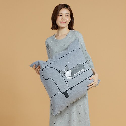 YVONNE COLLECTION以旺傢飾 沙發柯基方形抱枕 ( 60x60公分 ) - 岩石灰