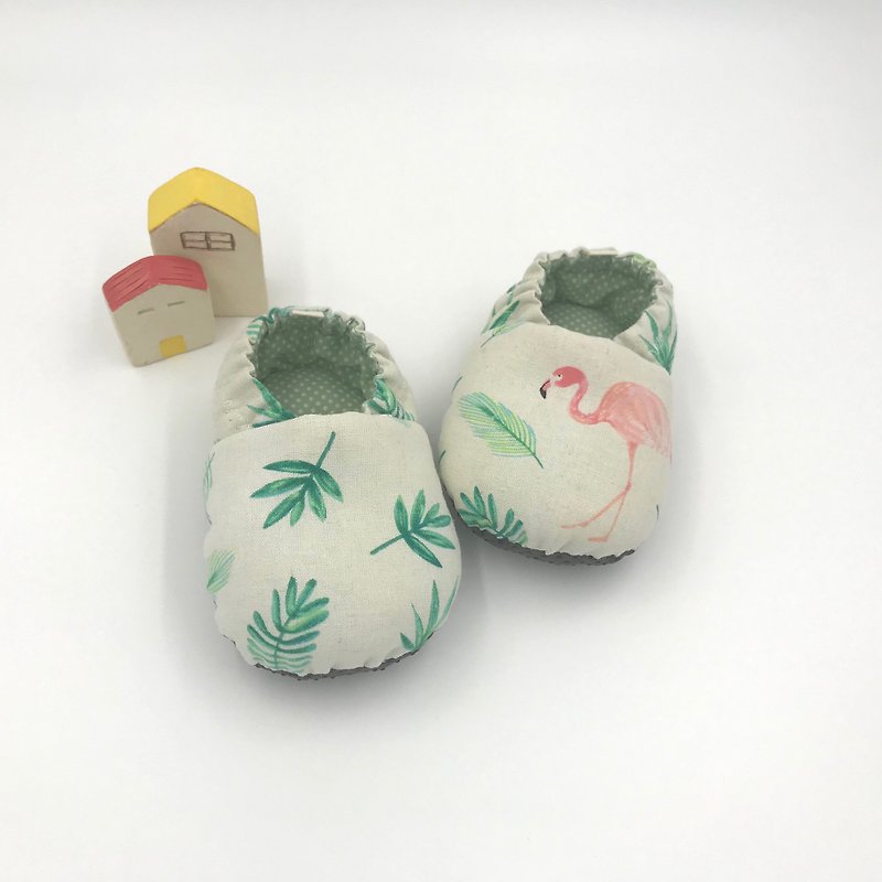 粉鶴青葉-學步鞋/寶寶鞋/嬰兒鞋 - 嬰兒鞋 - 棉．麻 綠色